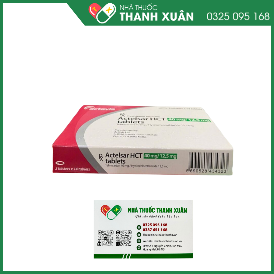 Actelsar HCT 40mg/12,5mg điều trị tăng huyết áp